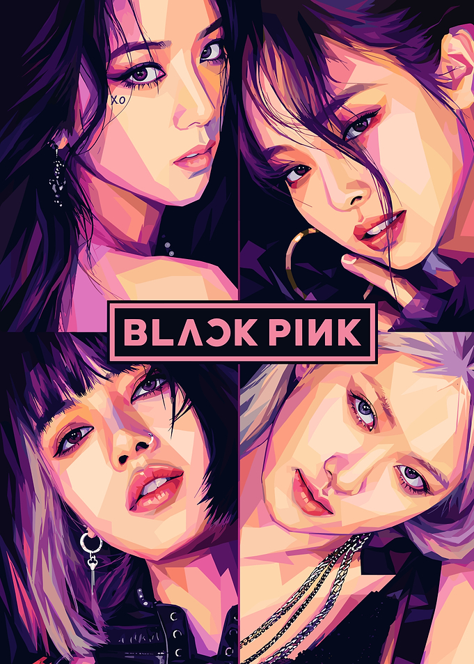 Blackpink Low Poly Portrait Poster