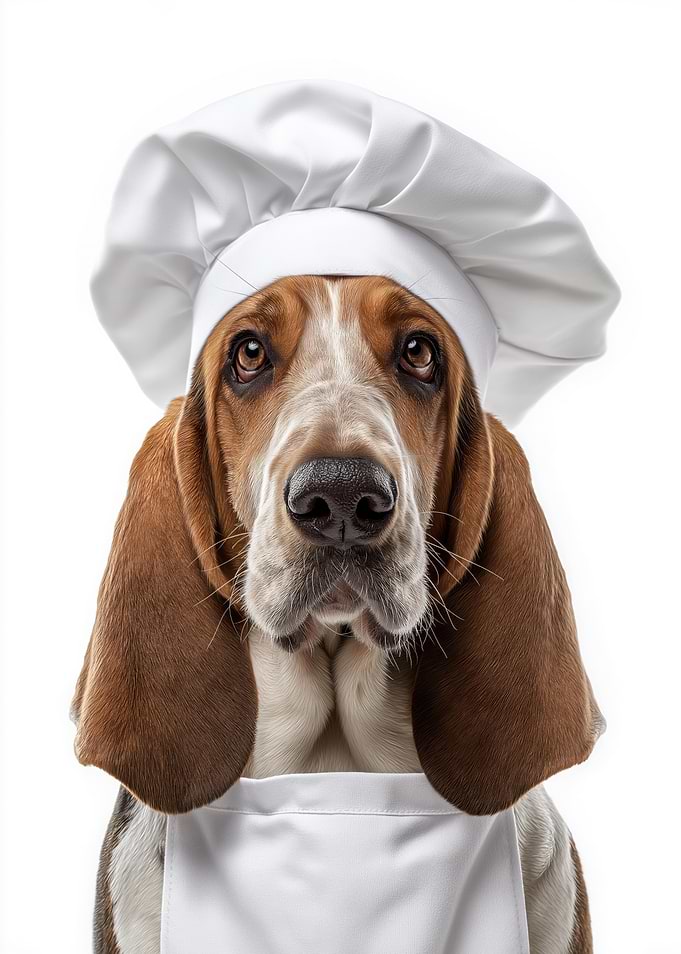 Basset Hound Chef Portrait