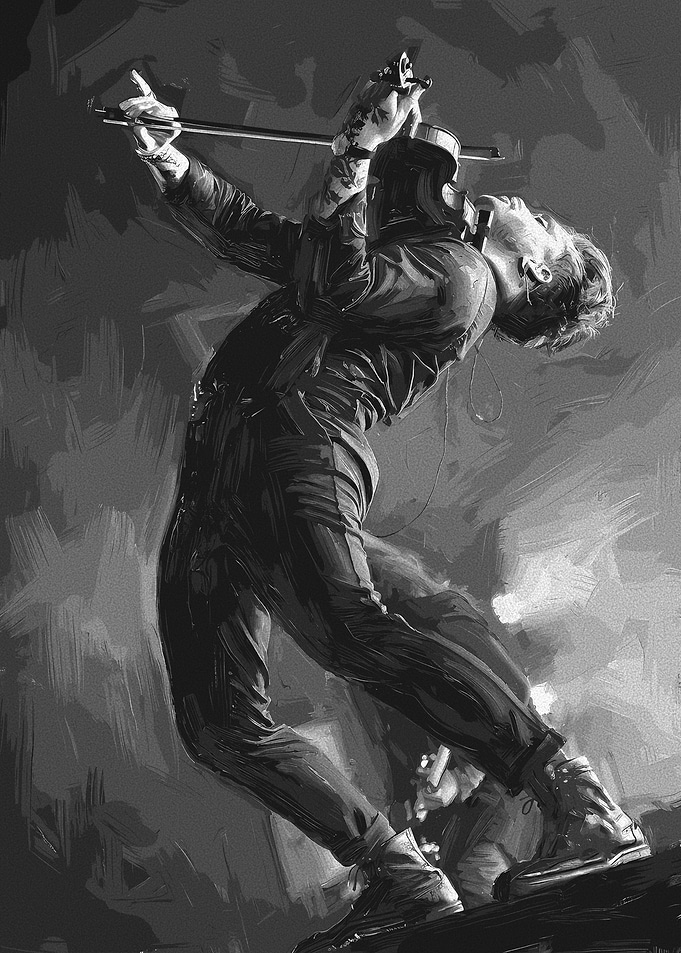 Violinist Performing on Stage
