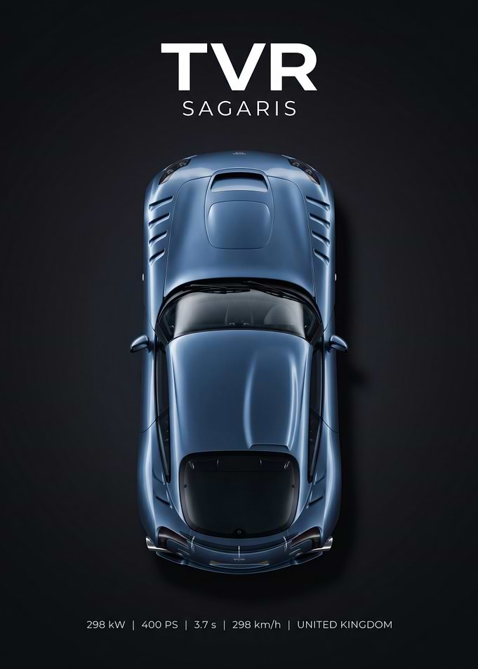 TVR Sagaris Top View Poster