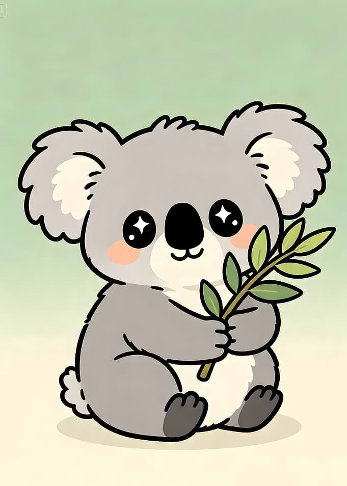 Cute Kawaii Koala Illustration