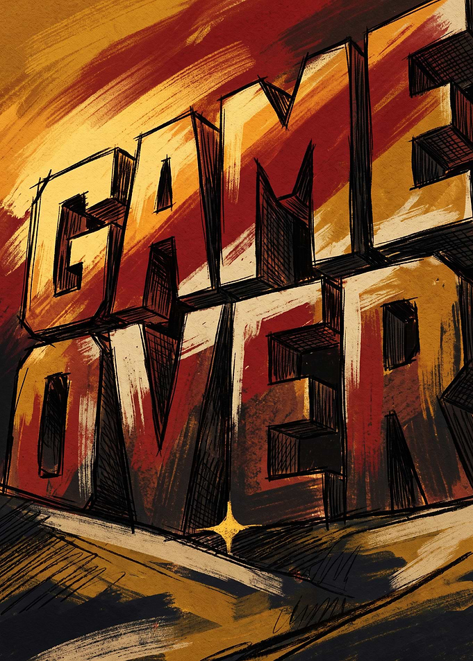 Game Over Retro Gaming Typography