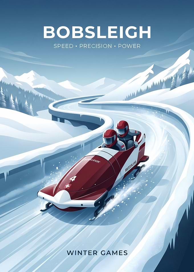 Bobsleigh Winter Games Poster