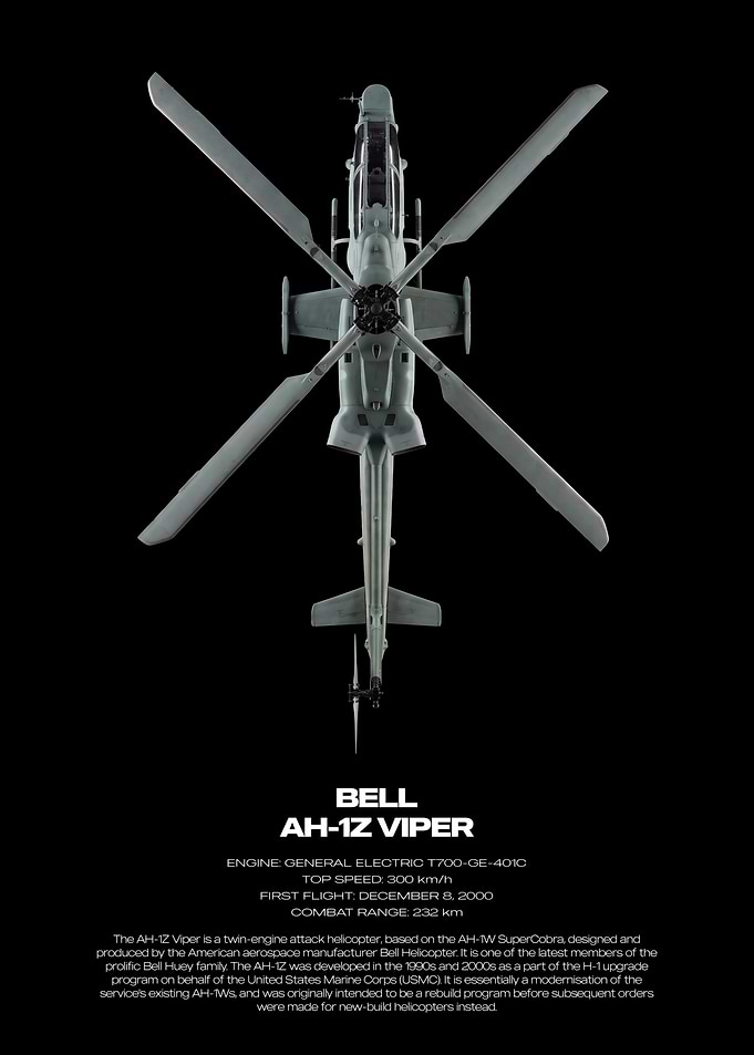 Bell AH-1Z Viper Helicopter Poster