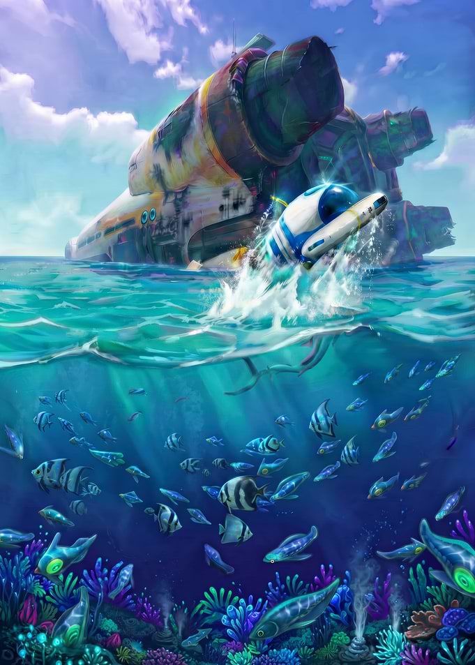 Subnautica Aurora Crash and Seamoth