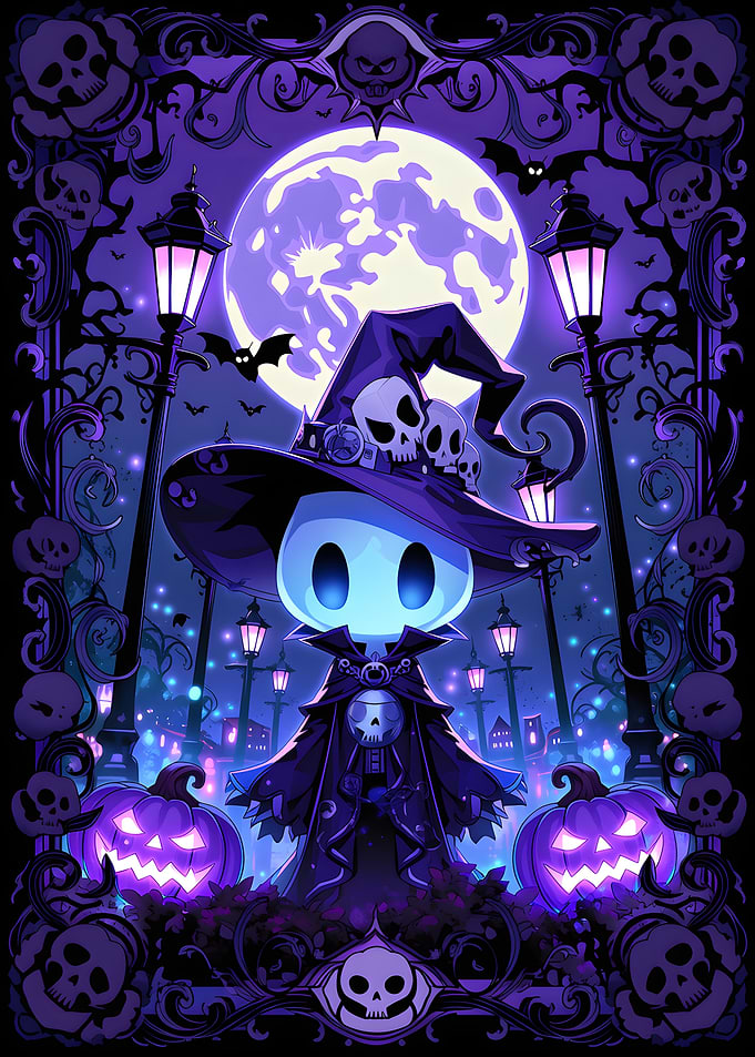 Cute Halloween Witch Character Illustration