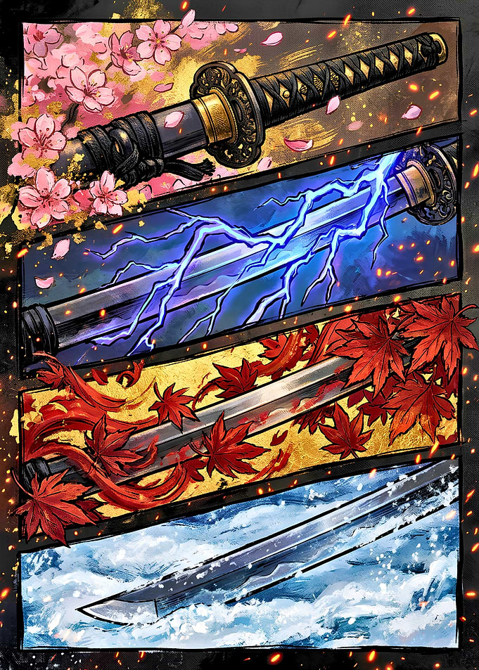 Four Season Samurai Katana Blades