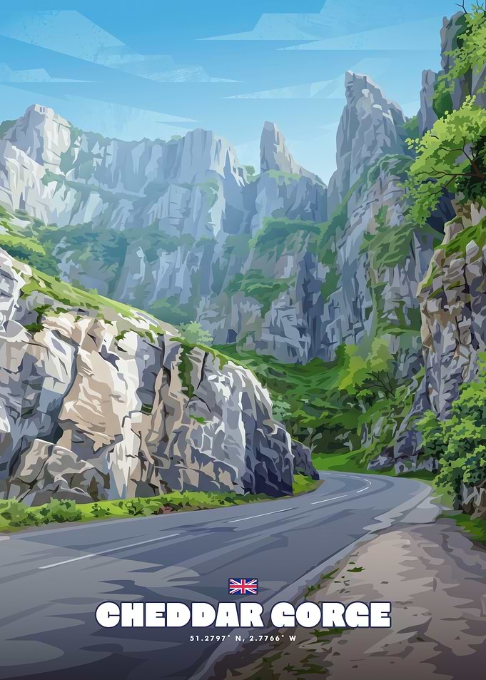 Cheddar Gorge Travel Poster