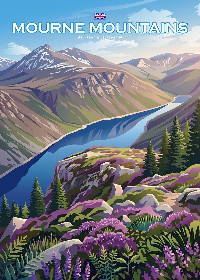Mourne Mountains Travel Poster
