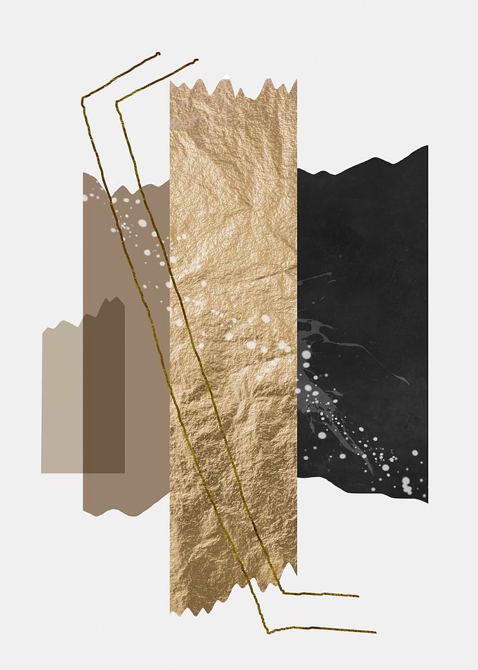 Abstract Gold and Black Collage