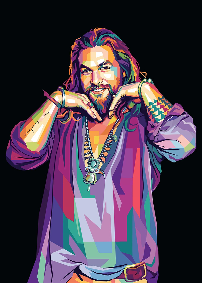 Colorful Pop Art Jason Momoa Portrait
