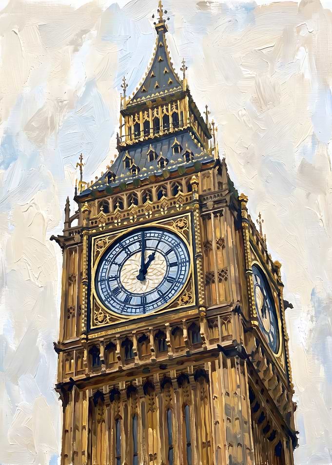 Oil Painting of Big Ben