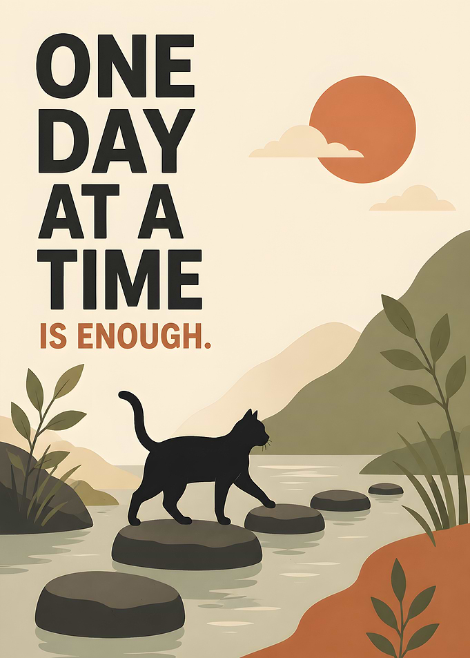 One Day At A Time Cat Poster