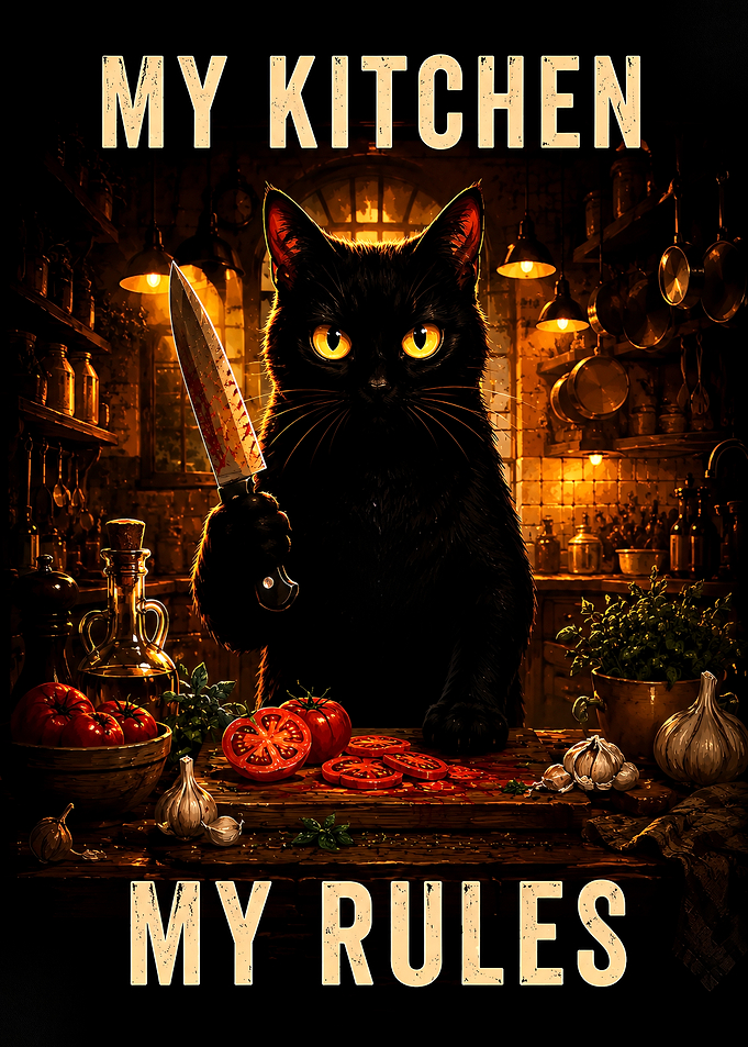 My Kitchen My Rules Cat Poster
