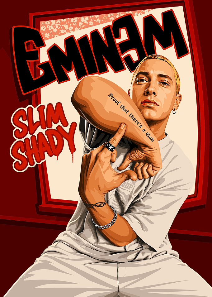 The Detroit Rap God Retro Portrait