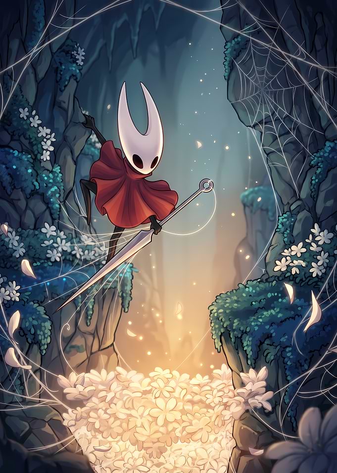 Hornet from Hollow Knight in Deepnest