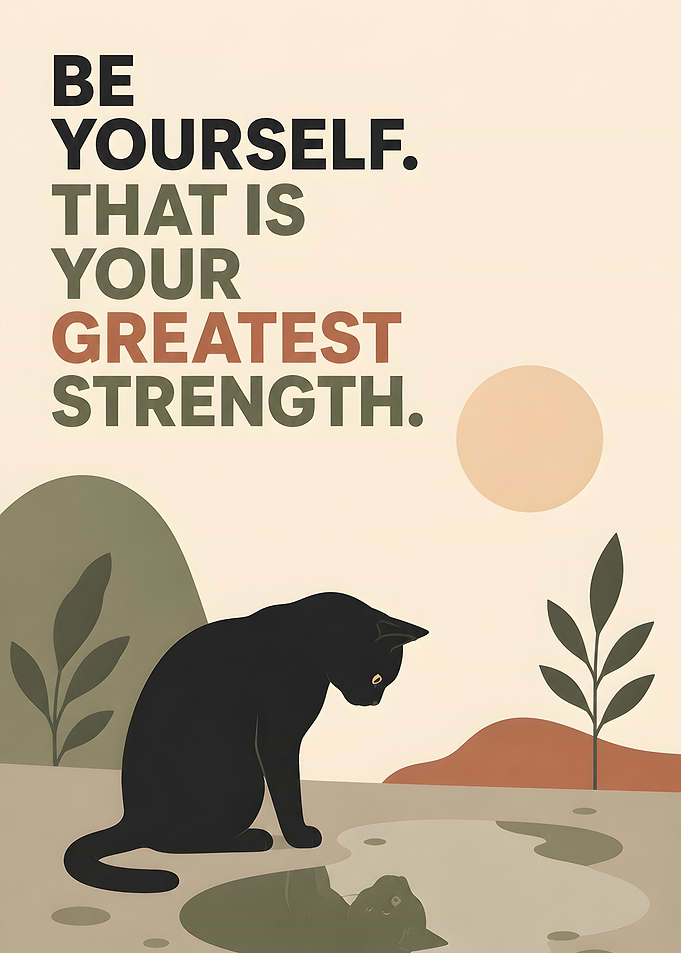 Be Yourself Cat Inspirational Poster