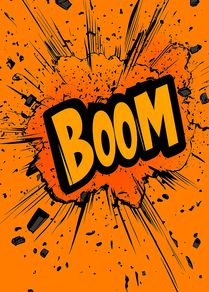 Comic Book Boom Explosion Graphic