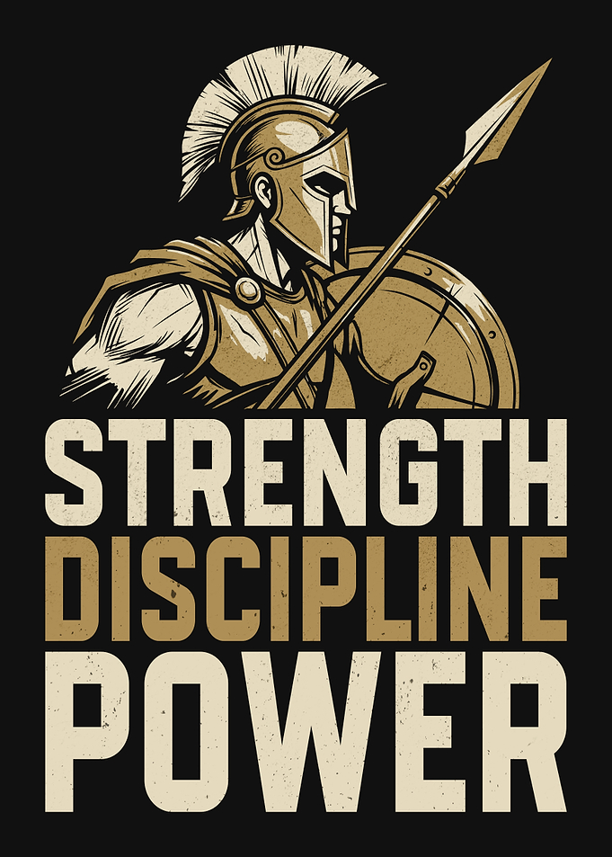 Strength Discipline Power Spartan Warrior Vintage Poster