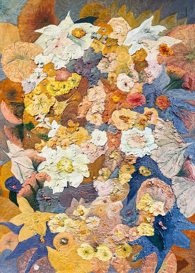 Textured Floral Oil Painting