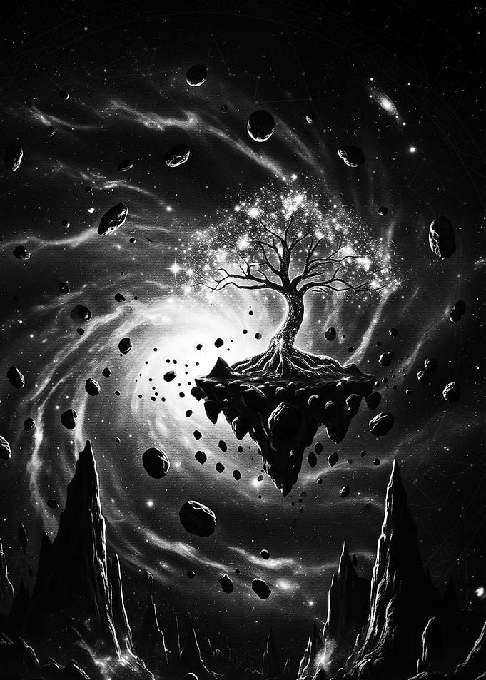 Cosmic Tree on Floating Island