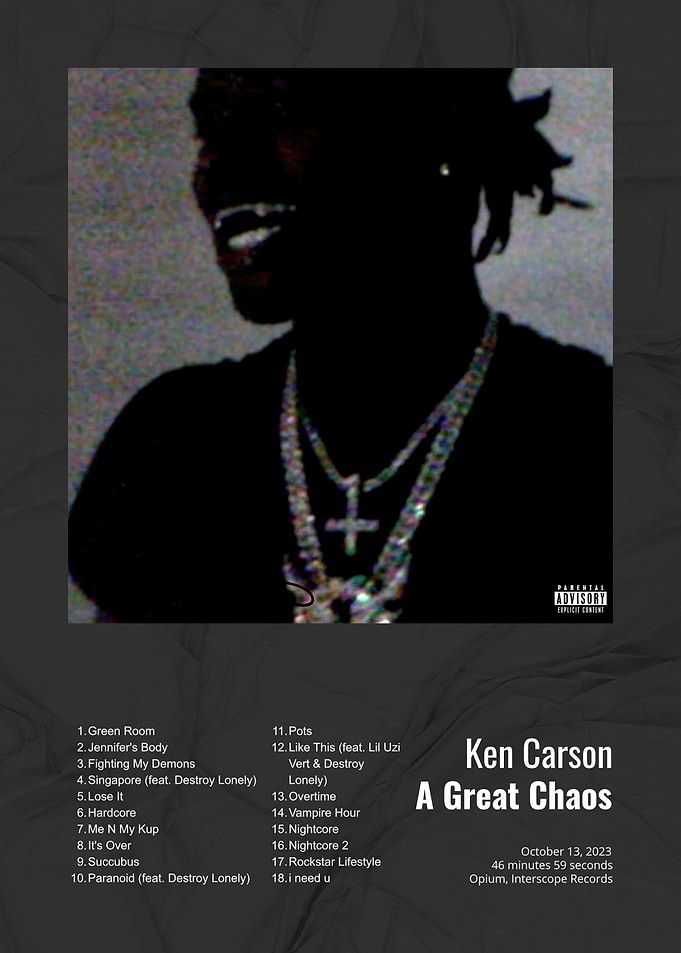 Ken Carson A Great Chaos Poster