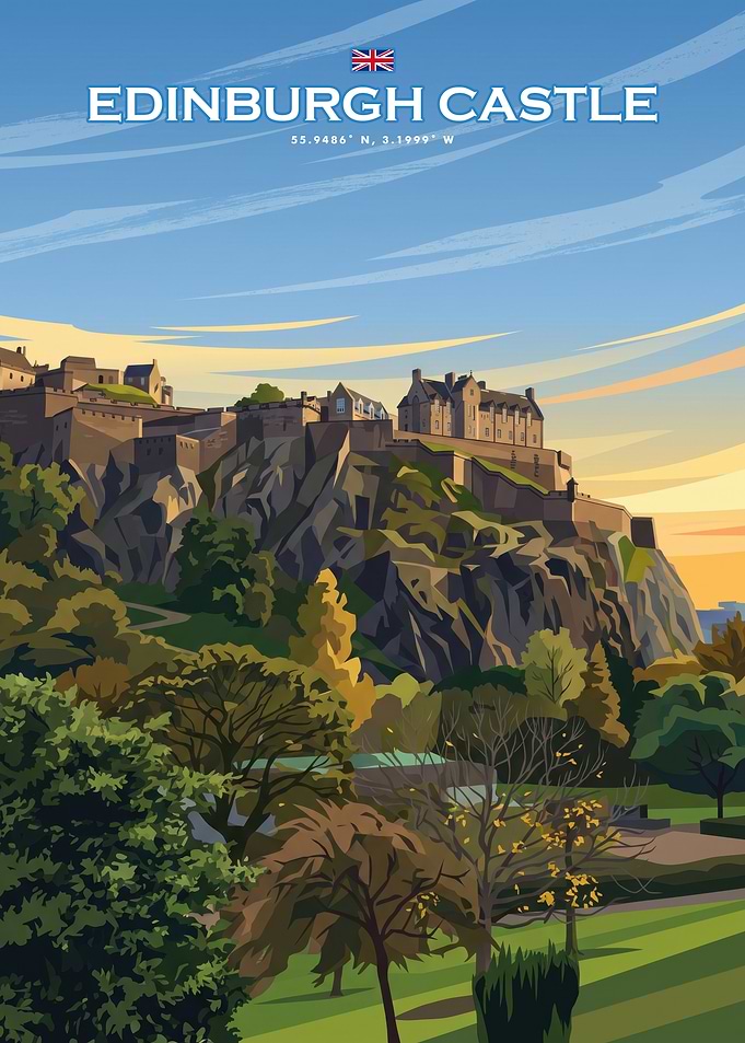 Edinburgh Castle Travel Poster