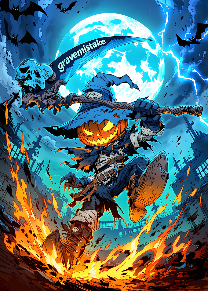 Jack-o'-lantern Reaper with Scythe