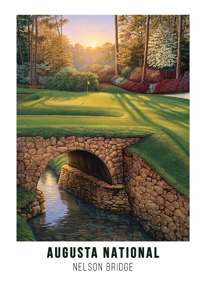 Augusta National Nelson Bridge Golf Art