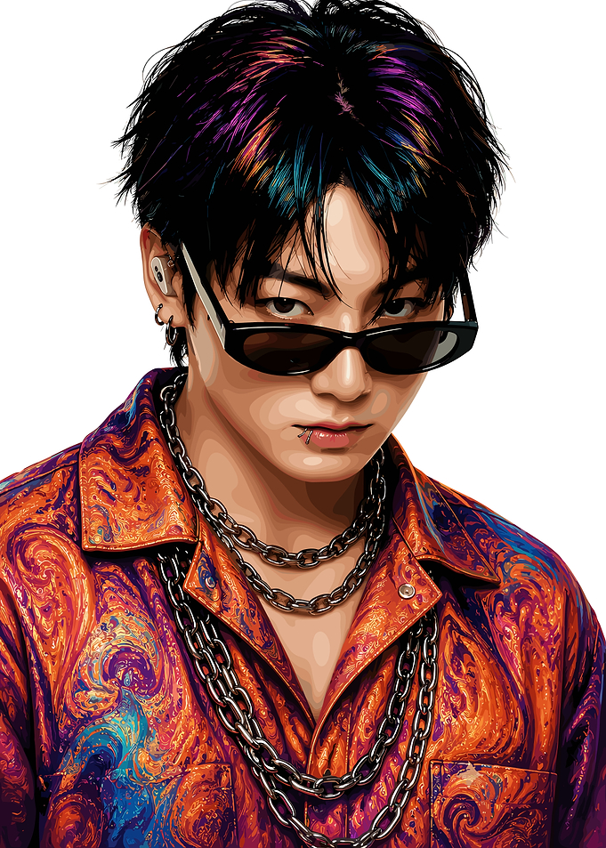 Jungkook Digital Portrait with Sunglasses