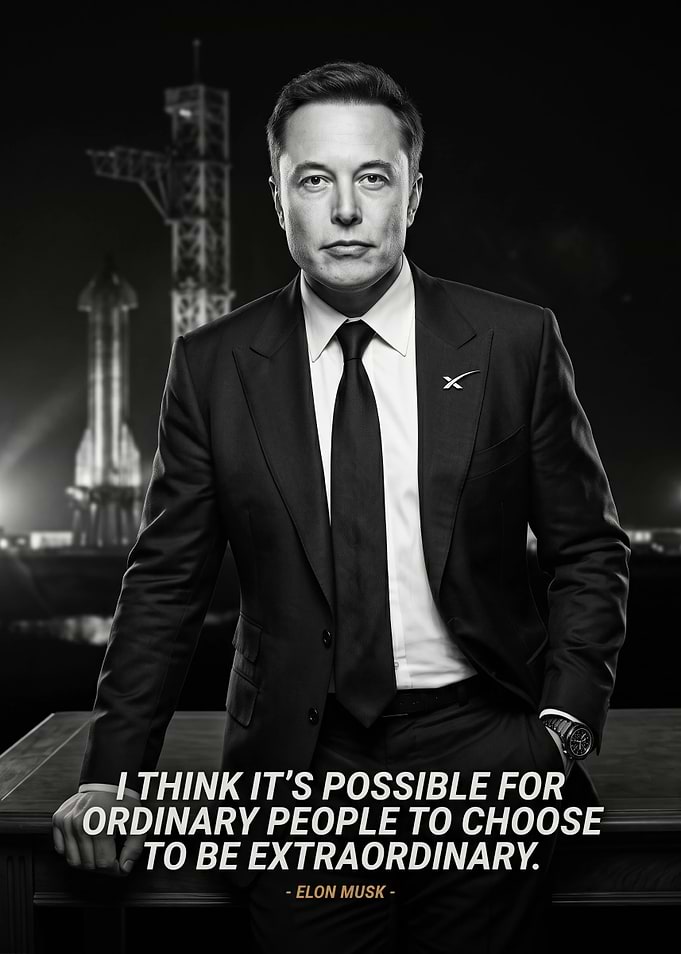 Elon Musk Inspirational Quote Poster