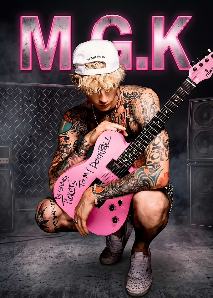 Machine Gun Kelly Pink Guitar Poster