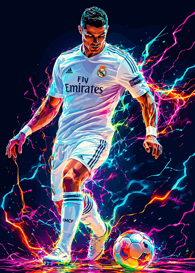 Cristiano Ronaldo Real Madrid Neon Art