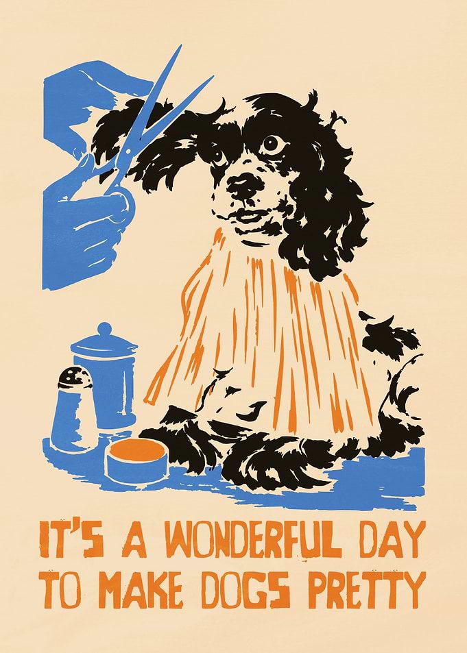 Vintage Dog Grooming Poster
