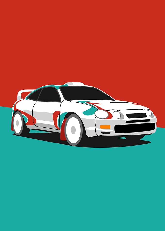 Minimalist Rally Car Art