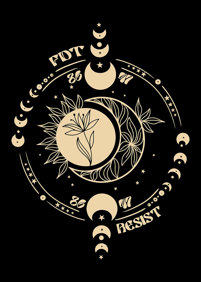 Celestial Floral Moon Phase Design