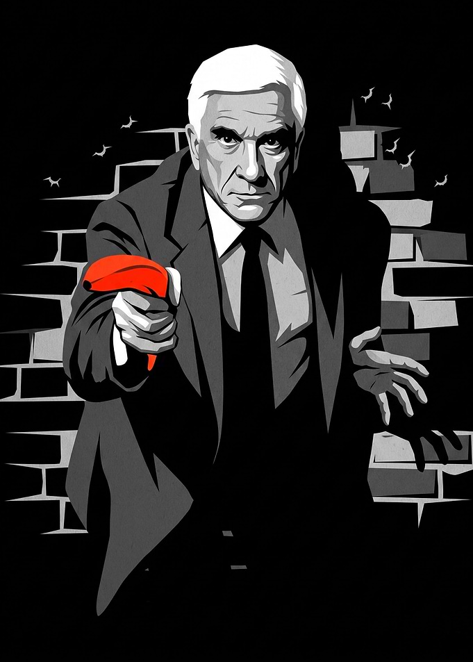 Leslie Nielsen Pointing a Banana