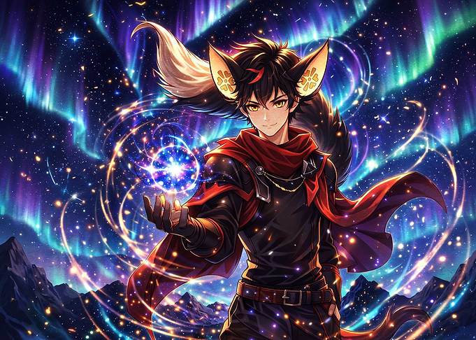 Anime Fox Boy Casting Magic