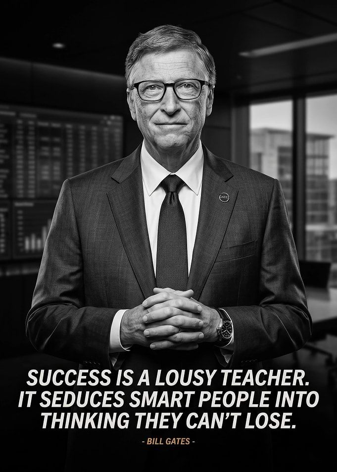 Bill Gates Inspirational Quote Portrait