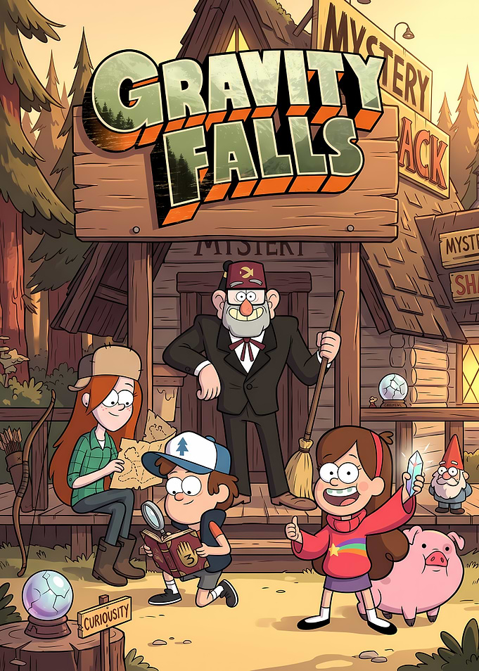Gravity Falls Mystery Shack Cast Poster