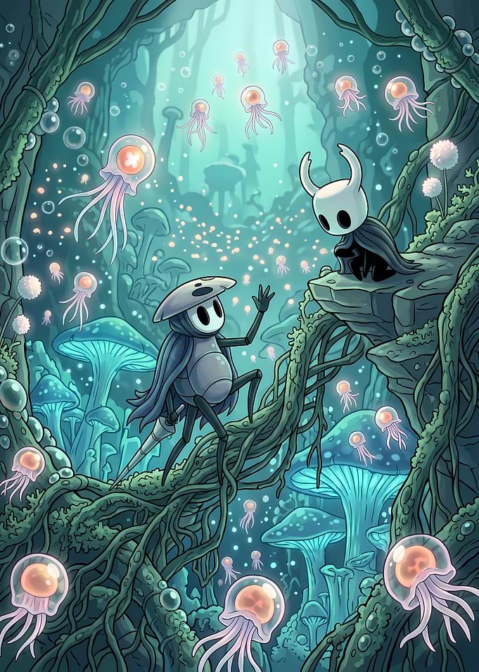 Hollow Knight Characters in Fog Canyon