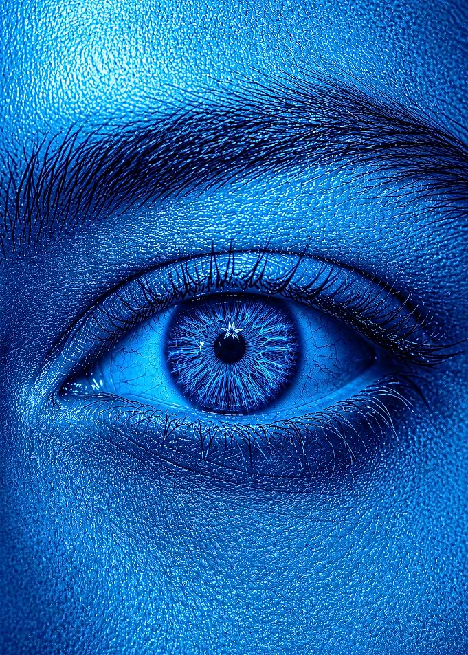 Intense Close-up of Blue Human Eye