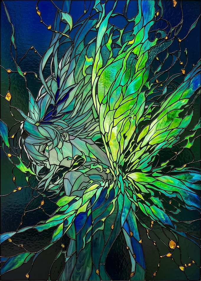 Stained Glass Fairy Fantasy Art