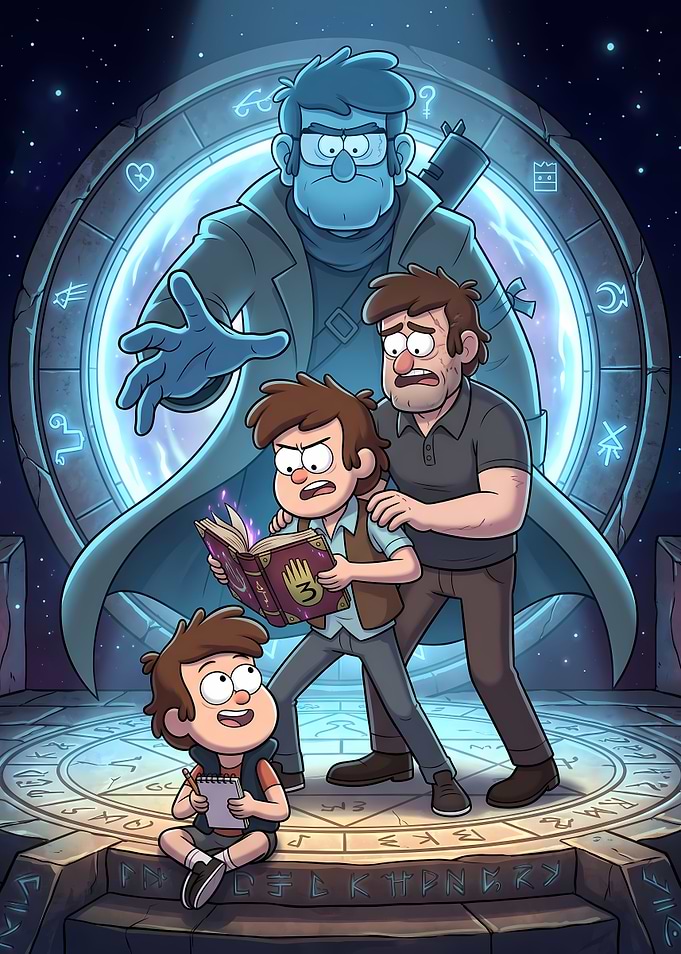 Gravity Falls Portal Mystery Illustration