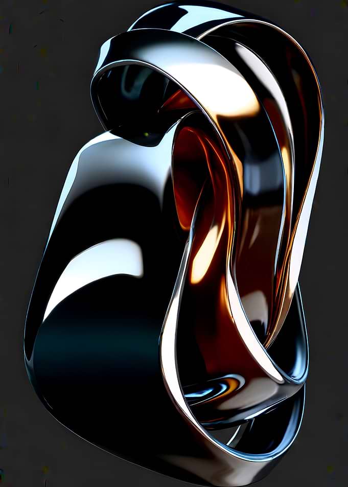 Abstract Metallic Twisted Sculpture