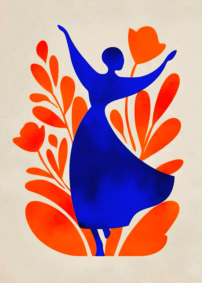 Abstract Matisse Style Dancing Figure