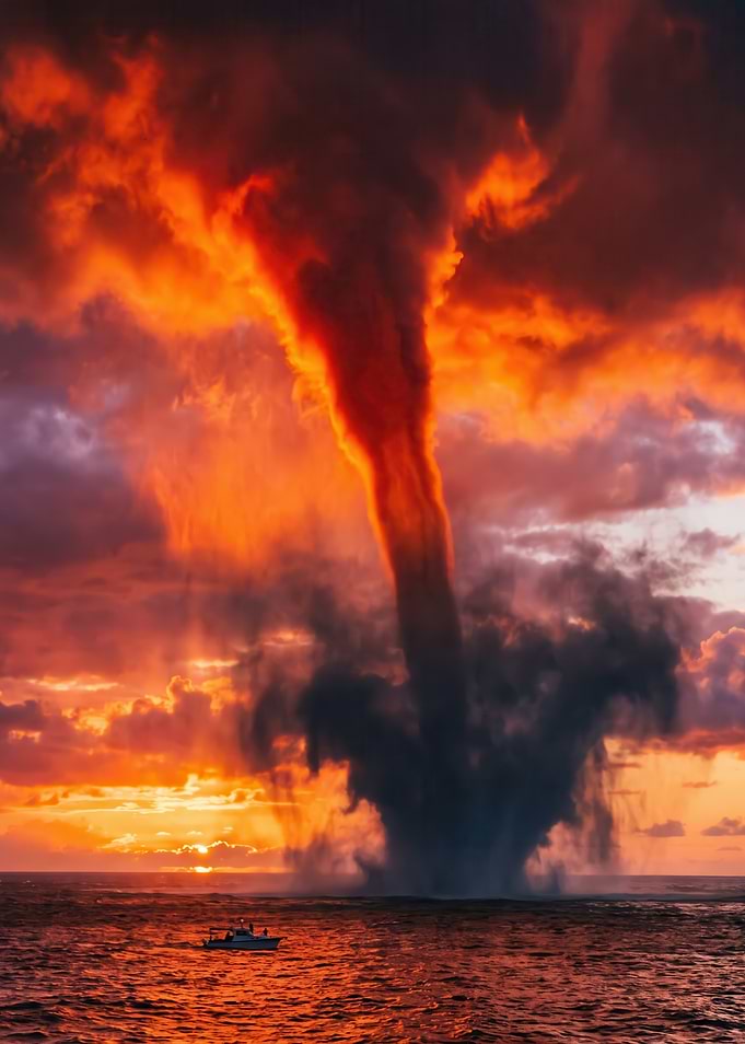 Waterspout at Sunset