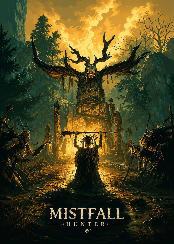 Mistfall Hunter Dark Fantasy Poster