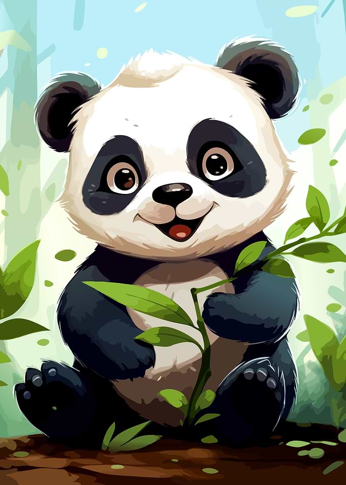 Cute Baby Panda in Nature