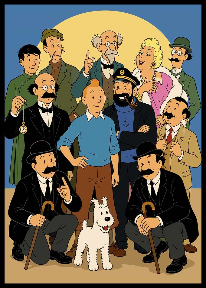 The Adventures of Tintin Cast Poster